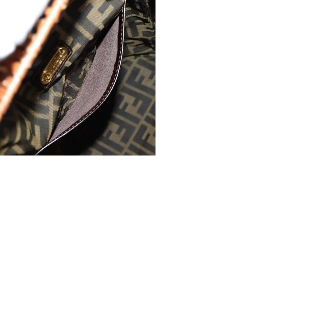FENDI Straw Bag Hand Bag Raffia Brown Gold - Picture 13 of 13